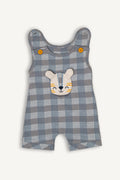 Baby Romper Set – Checked Grey & Mango Yellow