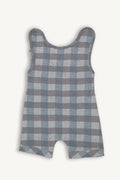 Baby Romper Set – Checked Grey & Mango Yellow