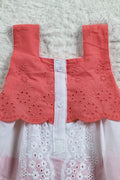Dusty Dark Pink And White Layered Hakoba Frock
