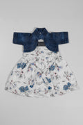 Floral Dress with Denim Shrug: Casual Outfit Ideas for Spring Fashion Inspiration