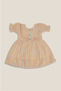 Multicolor Striped Ruffle Dress | peter pan collar dress outfit