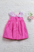 Pink Hakoba Aline Frock with Peter Pan Collar
