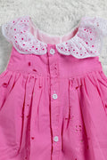 Pink Hakoba Aline Frock with Peter Pan Collar