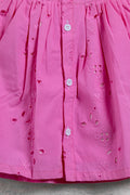 Pink Hakoba Aline Frock with Peter Pan Collar