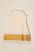 Traditional Kids Vishu Outfit – White & Gold