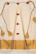 Traditional Kids Vishu Outfit – White & Gold